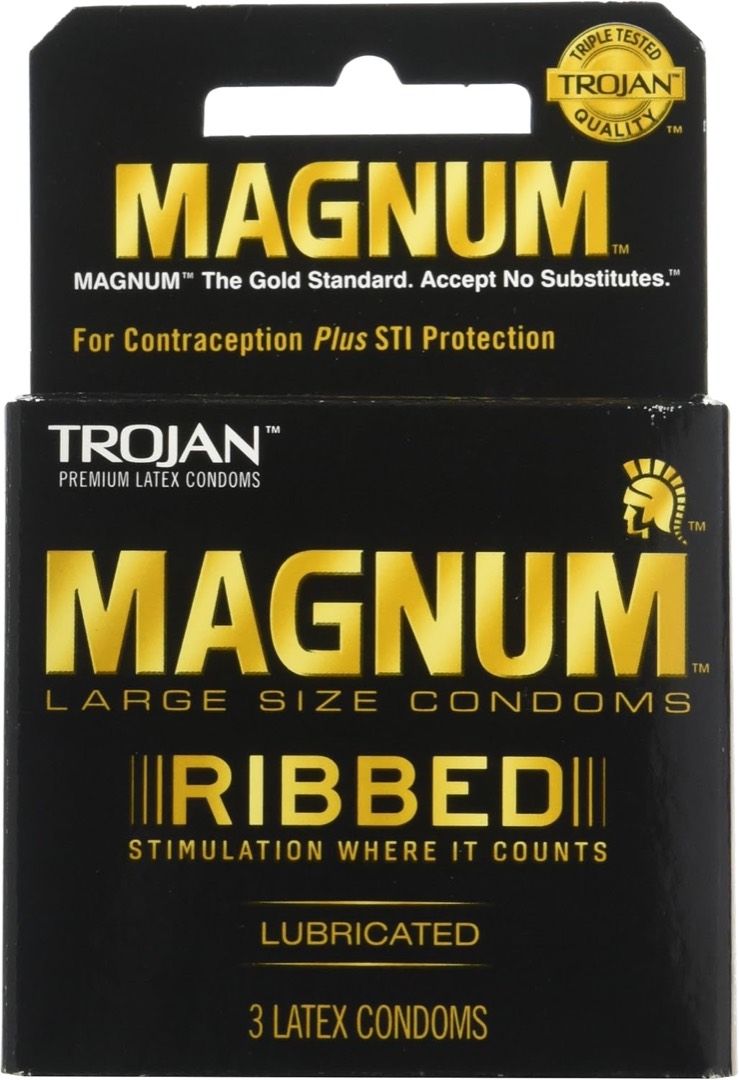 Condones Trojan Ribbed Magnum