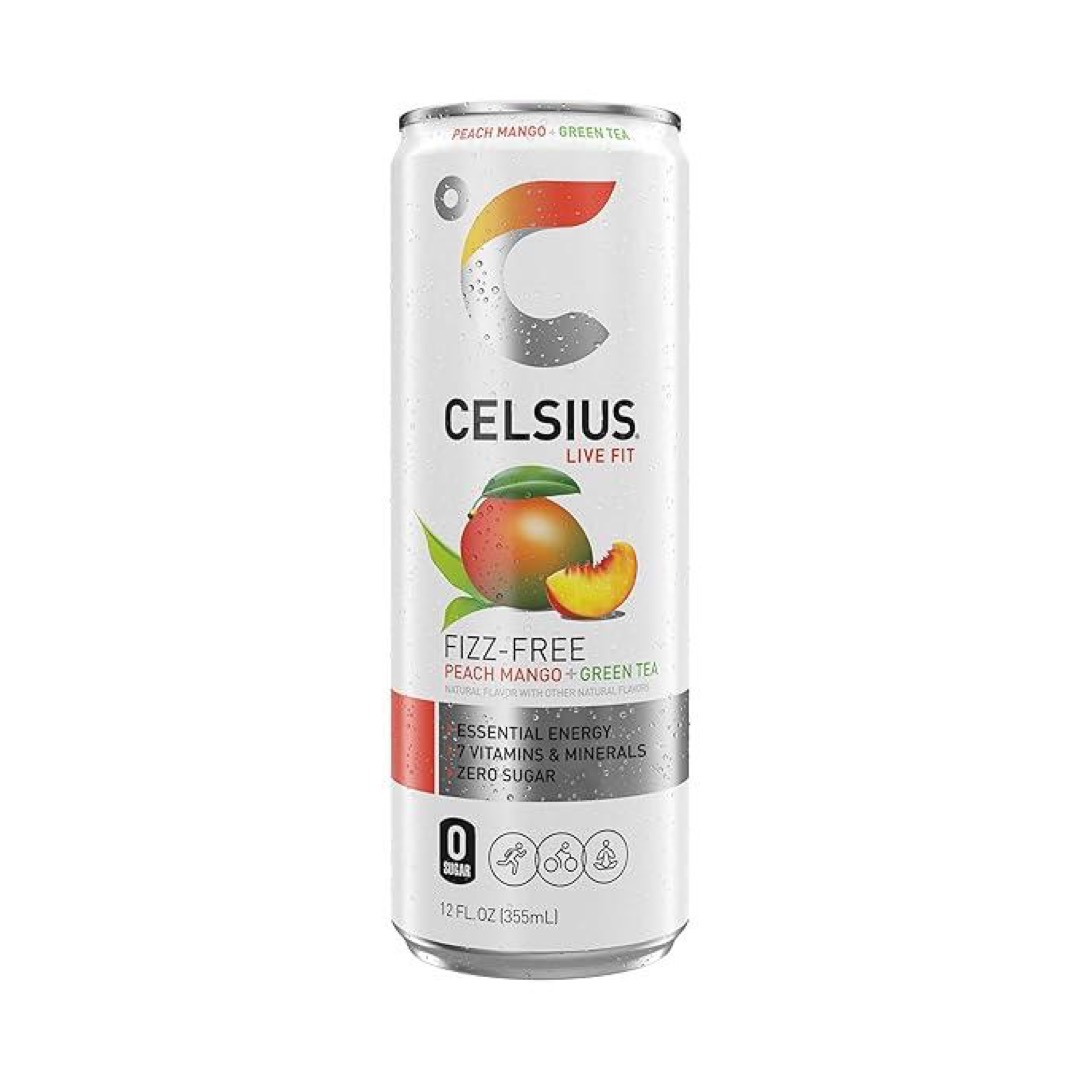 Celsius Bebida Energética Sparkling - Durazno Mango + Té Verde (Sin Gas)